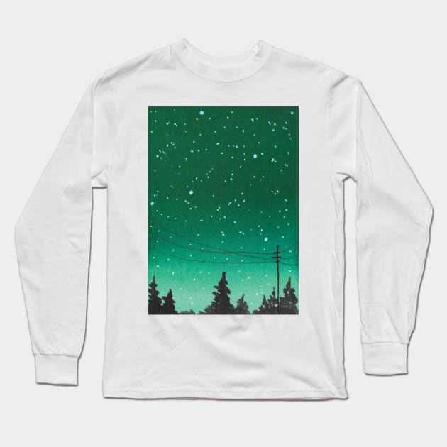 Green galaxy Long Sleeve T-Shirt by RosanneCreates